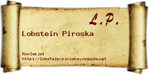 Lobstein Piroska névjegykártya