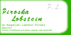 piroska lobstein business card